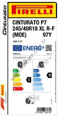 Pirelli 245/40R18 97Y Xl R-F P7 Cinturato Moe C-B-71 Yaz Oto Lastiği (Üretim Yılı: 2025)