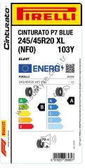 Pirelli 245/45R20 103Y Xl Nf0 Elt Cınturato P7 Blue B-A-70 Yaz Oto Lastiği (Üretim Yılı: 2025)