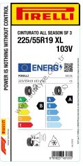 Pirelli 225/55R19 103V Xl Cınturato All Season Sf3 B-A-72 4 Mevsim Oto Lastiği (Üretim Yılı: 2025)