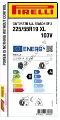 Pirelli 225/55R19 103V Xl Cınturato All Season Sf3 B-A-72 4 Mevsim Oto Lastiği (Üretim Yılı: 2025)
