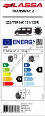 Lassa 225/75R16 C 121/120R Transway 2  D-B-71 Yaz Hafif Ticari Lastiği (Üretim Yılı: 2025)