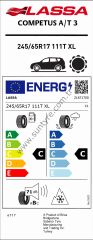 Lassa 245/65R17 111T Xl Competus A/T 3 C-C-71 4 Mevsim Suv Lastiği (Üretim Yılı: 2025)
