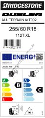 Bridgestone 255/60R18 112T Xl Dueler A/T002 B-C-72   Lastiği (Üretim Yılı: 2023)