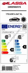 Lassa 175/65R14 86T Xl Greenways D-C-69 Yaz Oto Lastiği (Üretim Yılı: 2025)