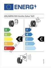 Kumho 205/60R16 92H Ta21 C-C-71 Yaz Oto Lastiği (Üretim Yılı: 2025)