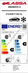Lassa 215/50R17 95V Xl Snoways 4 D-B-69 Kış Oto Lastiği (Üretim Yılı: 2025)