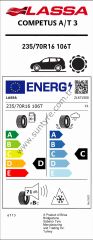 Lassa 235/70R16 106T Competus A/T 3 M+S D-C-71 4 Mevsim Suv Lastiği (Üretim Yılı: 2025)