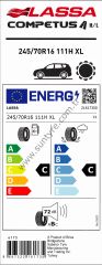 Lassa 245/70R16 111H Xl Competus H/L M+S C-C-72 Yaz Suv Lastiği (Üretim Yılı: 2025)