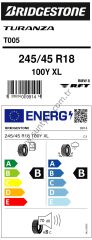 Bridgestone 245/45R18 100Y Xl Rft T005 * B-B-70 Yaz Oto Lastiği (Üretim Yılı: 2025)