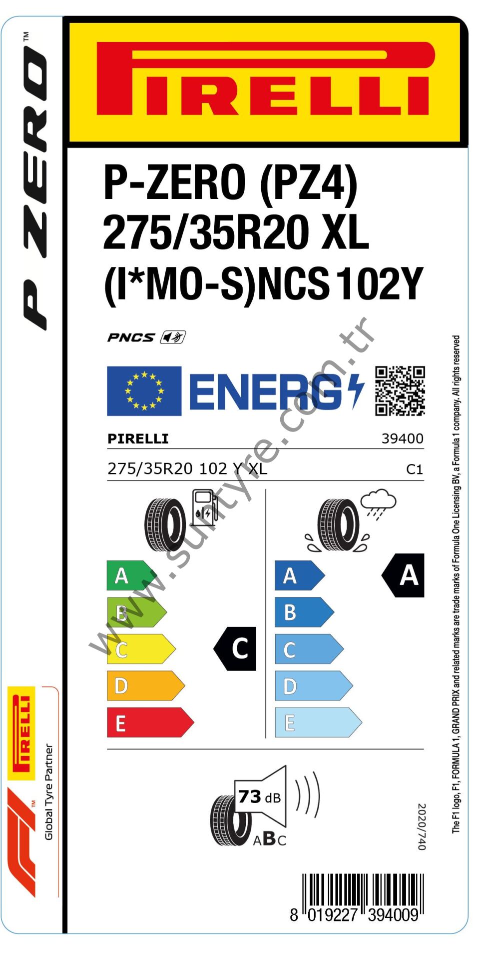 Pirelli 275/35R20 102Y Xl I*Mo-S Ncs P-Zero Pz4 C-A-73   Lastiği (Üretim Yılı: 2023)