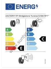 Bridgestone 225/55R17 97Y Er300 Rft * E-C-71 Yaz Oto Lastiği (Üretim Yılı: 2025)