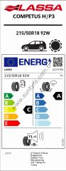 Lassa 215/50R18 92W Competus H/P3 C-A-71 Yaz Suv Lastiği (Üretim Yılı: 2025)