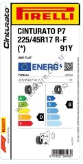 Pirelli 225/45R17 91Y Rof P7 Cint * D-B-71 Yaz Oto Lastiği (Üretim Yılı: 2025)