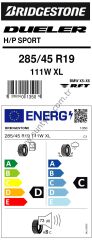 Bridgestone 285/45R19 111W Rft Dueler Sport H/P * D-C-73 Yaz Suv Lastiği (Üretim Yılı: 2024)