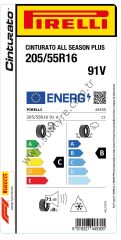 Pirelli 205/55R16 91V Cınturato All Season Plus 4 Mevsim C-B-71 Oto Lastiği (Üretim Yılı: 2025)