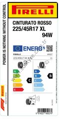 Pirelli 225/45R17 94W Xl Cınturato Rosso C-B-70 Yaz Oto Lastiği (Üretim Yılı: 2025)