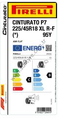 Pirelli 225/45R18 95Y Xl R-F * Cınturato P7 C-B-66 Yaz Oto Lastiği (Üretim Yılı: 2024)