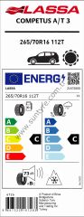 Lassa 265/70R16 112T Competus A/T 3 C-C-73 4 Mevsim Suv Lastiği (Üretim Yılı: 2025)