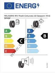 Pirelli 195/65R15 91V Cınturato All Season Plus C-B-71 4 Mevsim Oto Lastiği (Üretim Yılı: 2025)