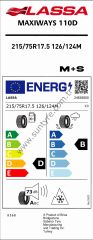 Lassa 215/75R17,5 126/124M Maxıways 110D M+S Otobüs-Kamyon Asfalt-Çeker Lastiği