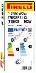 Pirelli 275/35R21 103W Xl T1 Ncs Elt L.S. P-Zero Pz4 C-B-70 Yaz Oto Lastiği (Üretim Yılı: 2025)