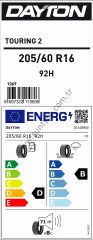 Dayton 205/60R16 92H Tourıng 2 D-B-71 Yaz Oto Lastiği (Üretim Yılı: 2025)