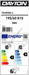 Dayton 195/60R15 88H Tourıng 2 C-B-70 Yaz Oto Lastiği (Üretim Yılı: 2025)