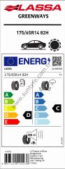Lassa 175/65R14 82H Greenways D-C-69 Yaz Oto Lastiği (Üretim Yılı: 2025)
