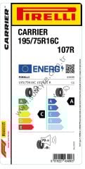 Pirelli 195/75R16 C 107R Carrıer C-A-70 Yaz Hafif Ticari Lastiği (Üretim Yılı: 2025)