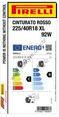 Pirelli 225/40R18 92W Xl Cınturato Rosso C-B-70 Yaz Oto Lastiği (Üretim Yılı: 2025)