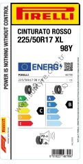 Pirelli 225/50R17 98Y Xl Cınturato Rosso C-B-70 Yaz Oto Lastiği (Üretim Yılı: 2025)