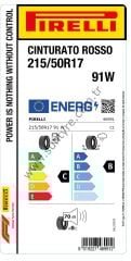 Pirelli 215/50R17 91W Cınturato Rosso C-B-70 Yaz Oto Lastiği (Üretim Yılı: 2025)