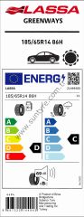 Lassa 185/65R14 86H Greenways D-C-69 Yaz Oto Lastiği (Üretim Yılı: 2023)