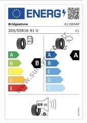 Bridgestone 205/55R16 91V Turanza 6 B-A-69 Yaz Oto Lastiği (Üretim Yılı: 2024)