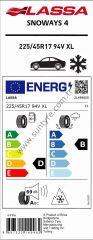 Lassa 225/45R17 94V Xl Snoways4 M+S D-B-69 Kış Oto Lastiği (Üretim Yılı: 2026)