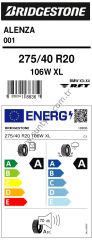 Bridgestone 275/40R20 106W Xl Alenza 001 Rft *  A-A-70 Yaz Oto Lastiği (Üretim Yılı: 2024)