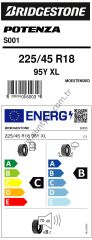 Bridgestone 225/45R18 95Y S001 Xl Ext Moe C-B-70 Yaz Oto Lastiği (Üretim Yılı: 2024)