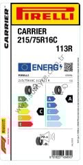 Pirelli 215/75R16 C 113R Carrıer C-A-70 Yaz Hafif Ticari Lastiği (Üretim Yılı: 2024)